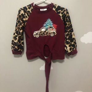 3/$25 Raglan Tee Christmas Cheetah  Toddler Shirt